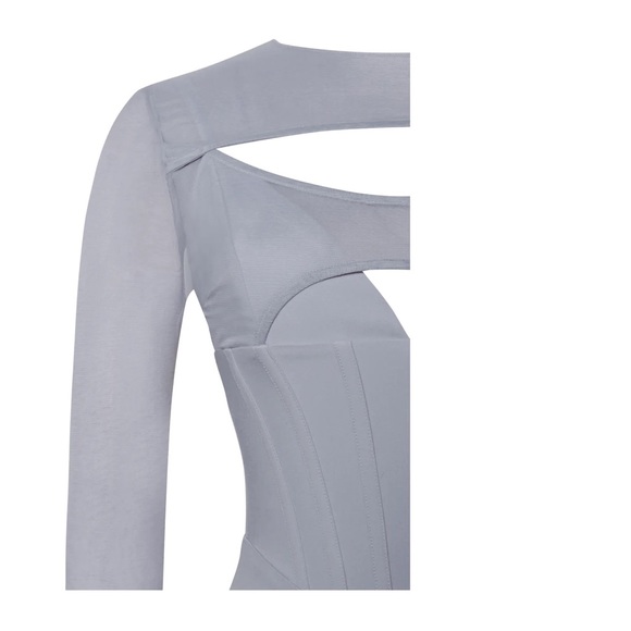 Miss Circle grey mesh sleeve dress - Picture 12 of 14